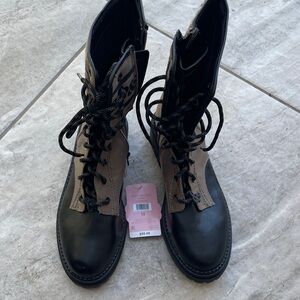 Sam & Libby Black and Tan Combat Boots